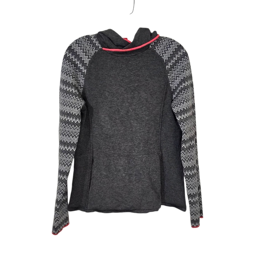 Krimson Klover Gray‎ Cheveron Sleeve Hooded Sweater Women's Medium